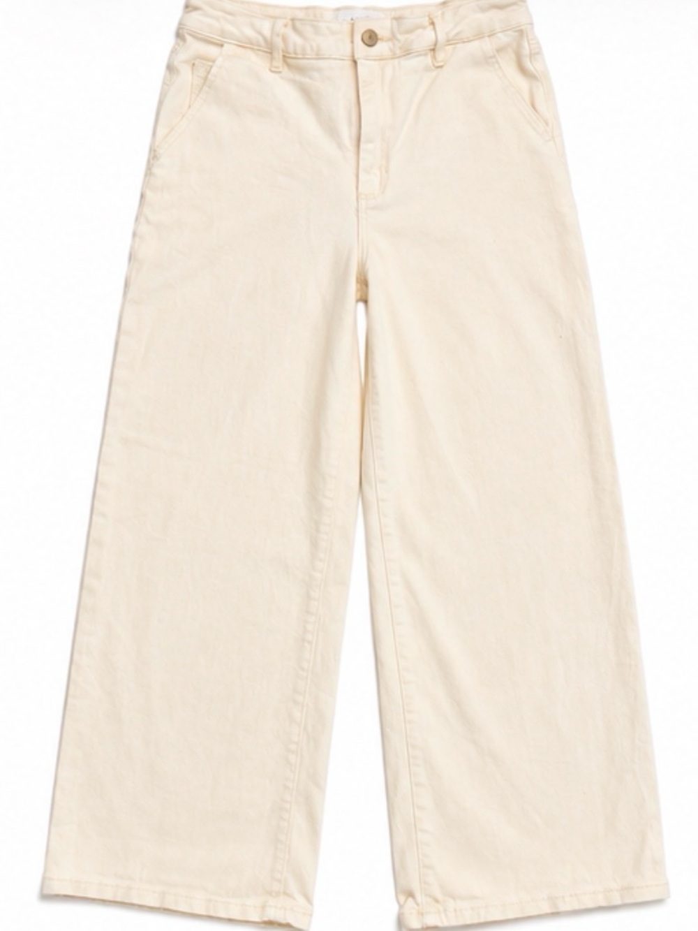 KanCan size 11/29 cream high rise wide leg cropped jeans